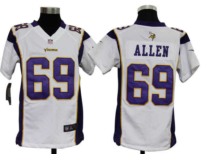 youths Jersey nike Minnesota Vikings 69 Jared Allen White Game